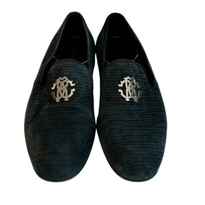 Roberto Cavalli Mens Suede Monogram Loafers